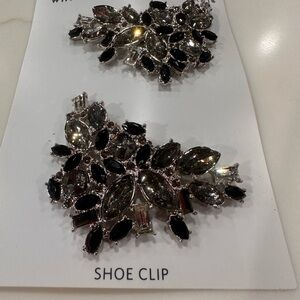 White House Black Market Black and Silver Shoe Clips
